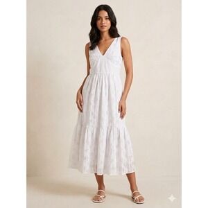 Tommy Hilfiger White Floral Dress Lace Inset Fit Flare NWT Occasion Dress Sz 8